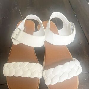 Steve Madden girls White Braided Sandals